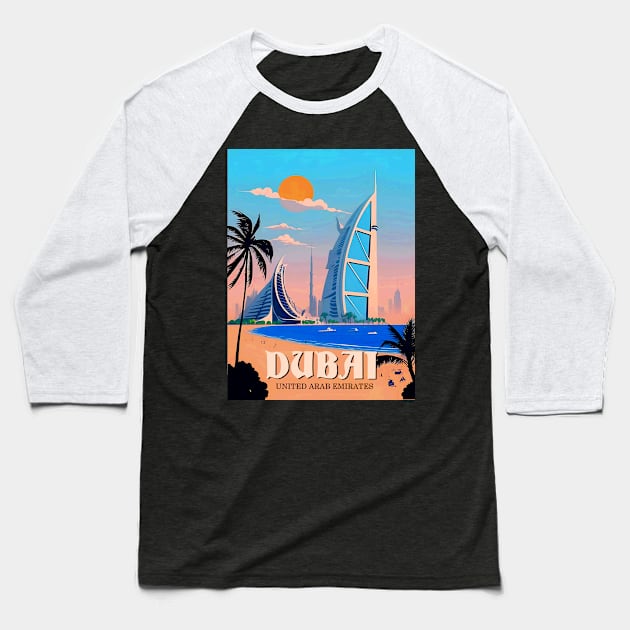 Dubai - United Arab Emirates Baseball T-Shirt by AbundanceSeed